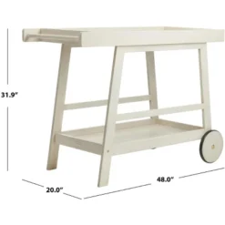 Renzo Indoor/Outdoor Bar Cart - Distressed White - Safavieh -Safavieh Deals Store GUEST e37ae393 07e0 4edf b24d beca2fa2f337