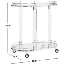 Lennon Acrylic Bar Trolley - Chrome - Safavieh -Safavieh Deals Store GUEST f3f348a5 7778 4bc8 aff7 6c783bfe17b2
