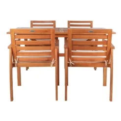 5pc Venly Dining Set Natural/Beige - Safavieh -Safavieh Deals Store GUEST f755f85e d194 4818 822d 9c16c8e2d544