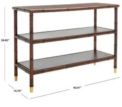 Tudor 2 Shelf Console Table - Dark Brown/Gold - Safavieh -Safavieh Deals Store GUEST fa3c385d ce99 4704 9147 f555629c6796