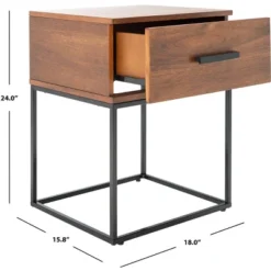 Marquise 1 Drawer Nighstand - Brown - Safavieh -Safavieh Deals Store GUEST ffa291e2 3d8e 46c4 9e57 8bd6524c7c44